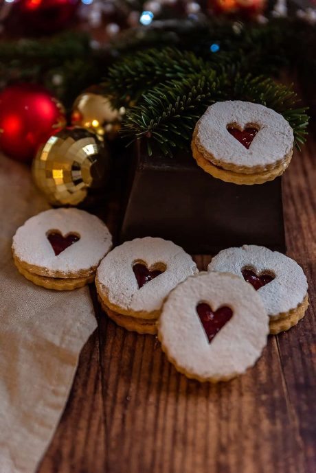 Christmas Linzer Biscuits