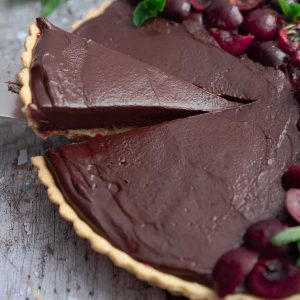 Chocolate Torte with cherry topping